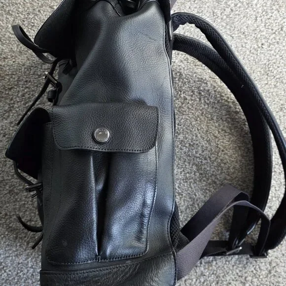 Coach Hudson black pebble leather backpack